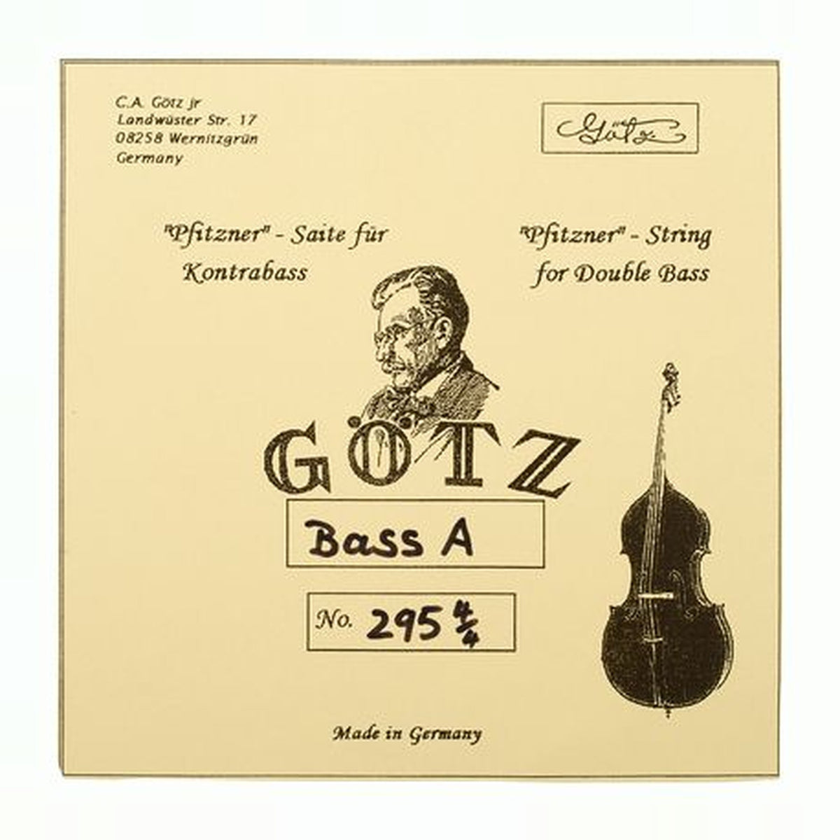 Pfitzner Bass String 3/4, Gut, Silver Wound, A295-Pfitzner