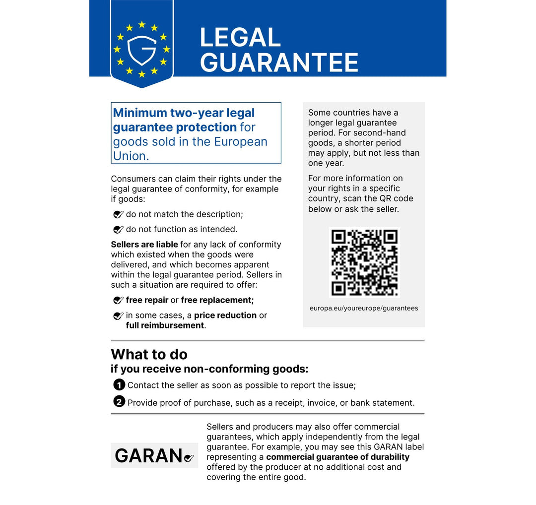EU legal guarantee notice // statutory guarantee (English)