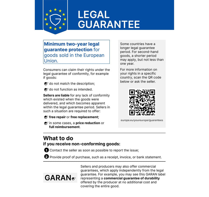 EU legal guarantee notice // statutory guarantee (English)