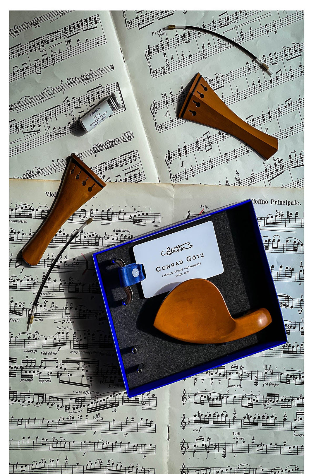 Saitenhalter Violine Buchsbaum, französische Form