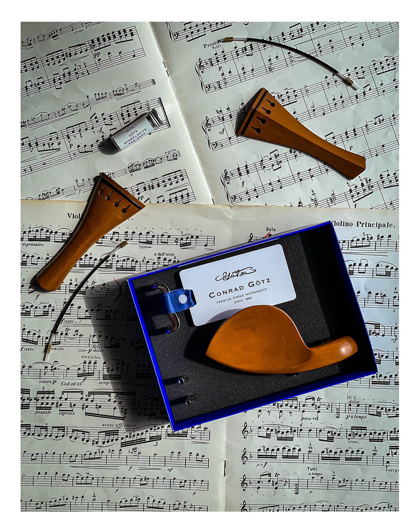 Stradivari Kinnhalter Violine Buchsbaum