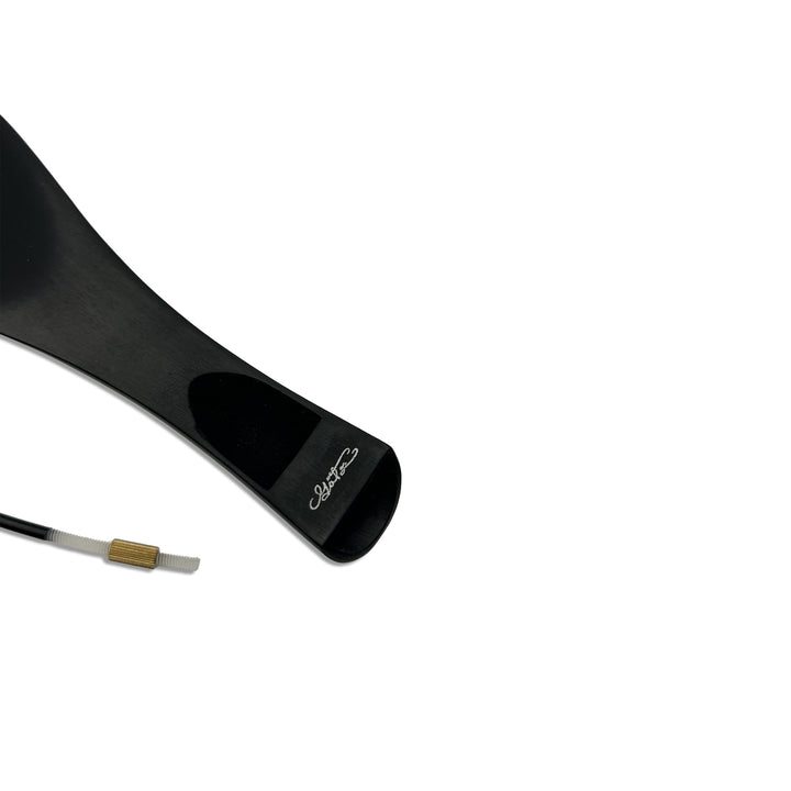 Saitenhalter für Violine, Ebenholz, Tulpenform, Goldreif, 112 mm, ZA-351E-112