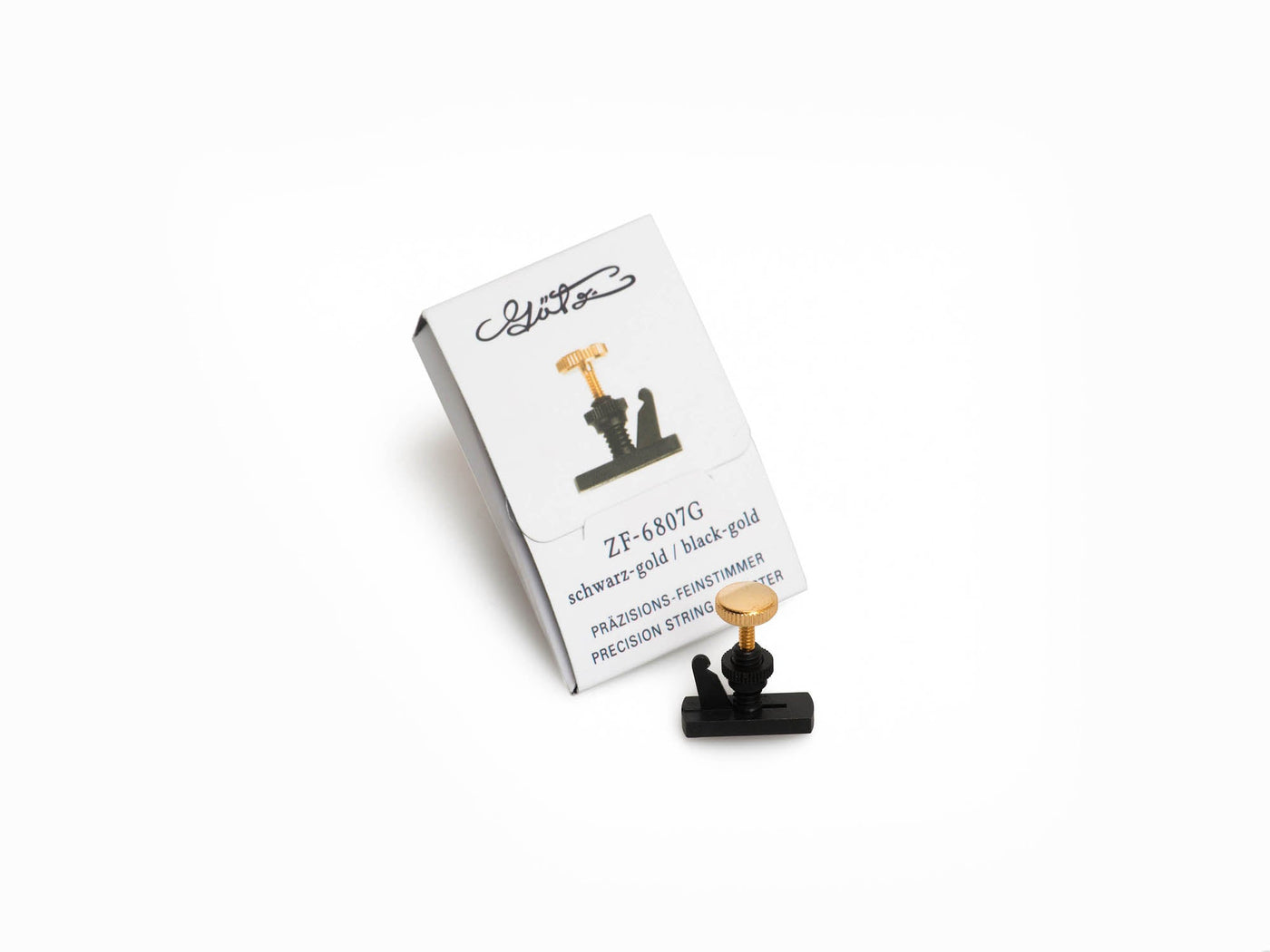Black E-String Adjuster f. Violin, gold-plated screws, ZF-6807G