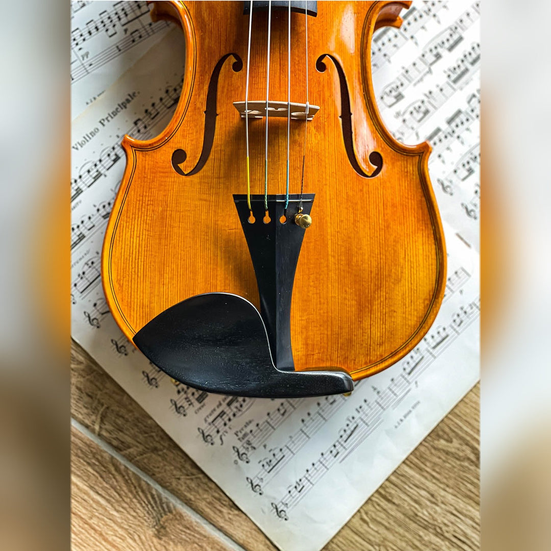 Milano Chinrest, Ebony, Hill Chrome, for Violin, ZK-271