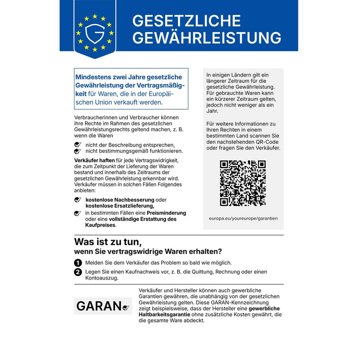EU-Gewährleistungsmitteilung // gesetzliche Gewährleistung (Deutsch)